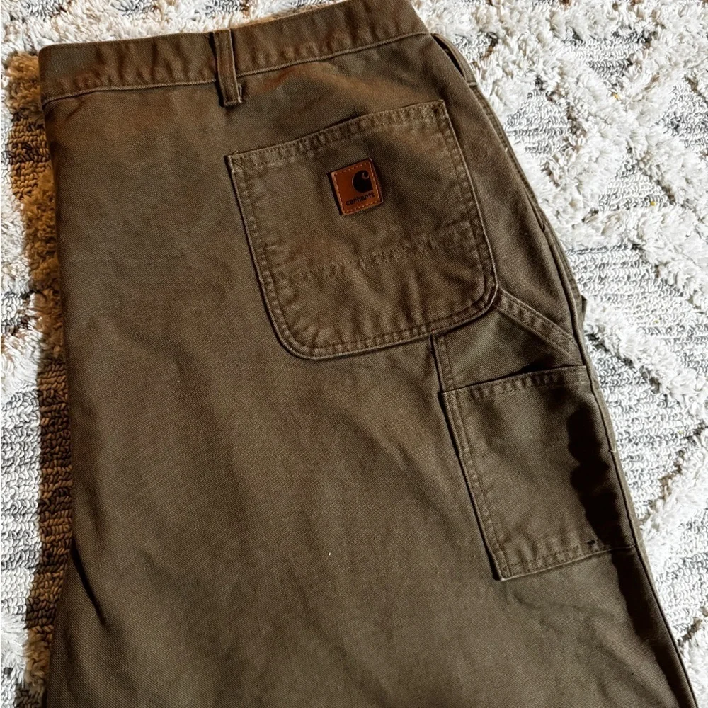 Carhartt RN#14806 Cargo Work Utility Carpenter Pants 50x32 Brown Loose Orig Fit